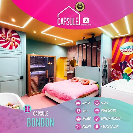 Capsule Bonbon - Balneo - Sauna - Billard - Nintendo Switch Douai Exterior photo