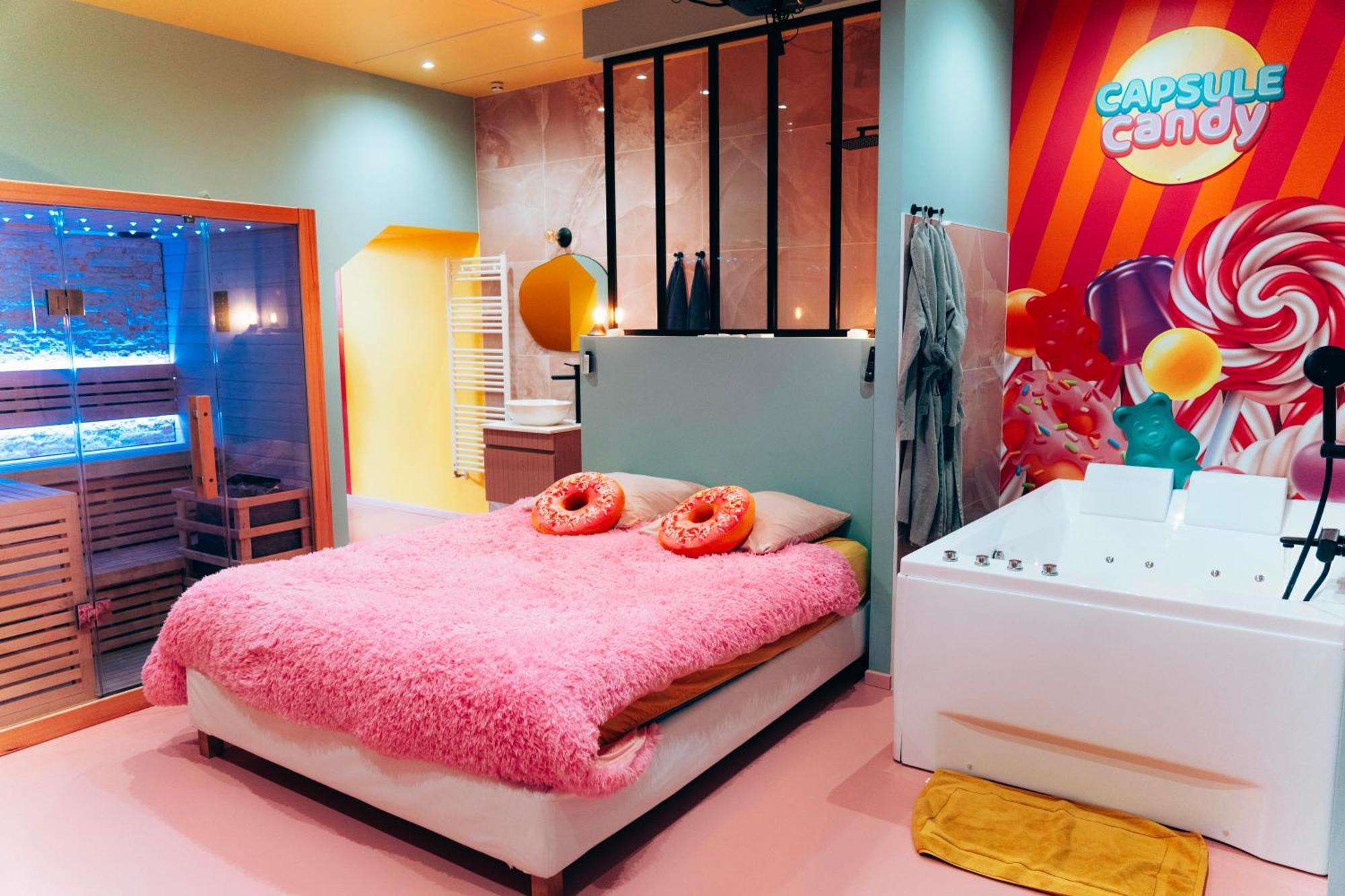 Apartment Capsule Bonbon - Balneo - Sauna - Billard - Nintendo Switch *